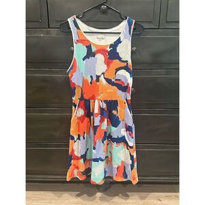 Anthropologie Women's Size 8 Multicolor Abstract Tank Dress Knee Length
